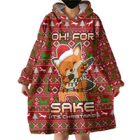 Oh For Fox Sake Christmas Wearable Blanket Hoodie Xmas Holiday Patterns - Wonder Print Shop