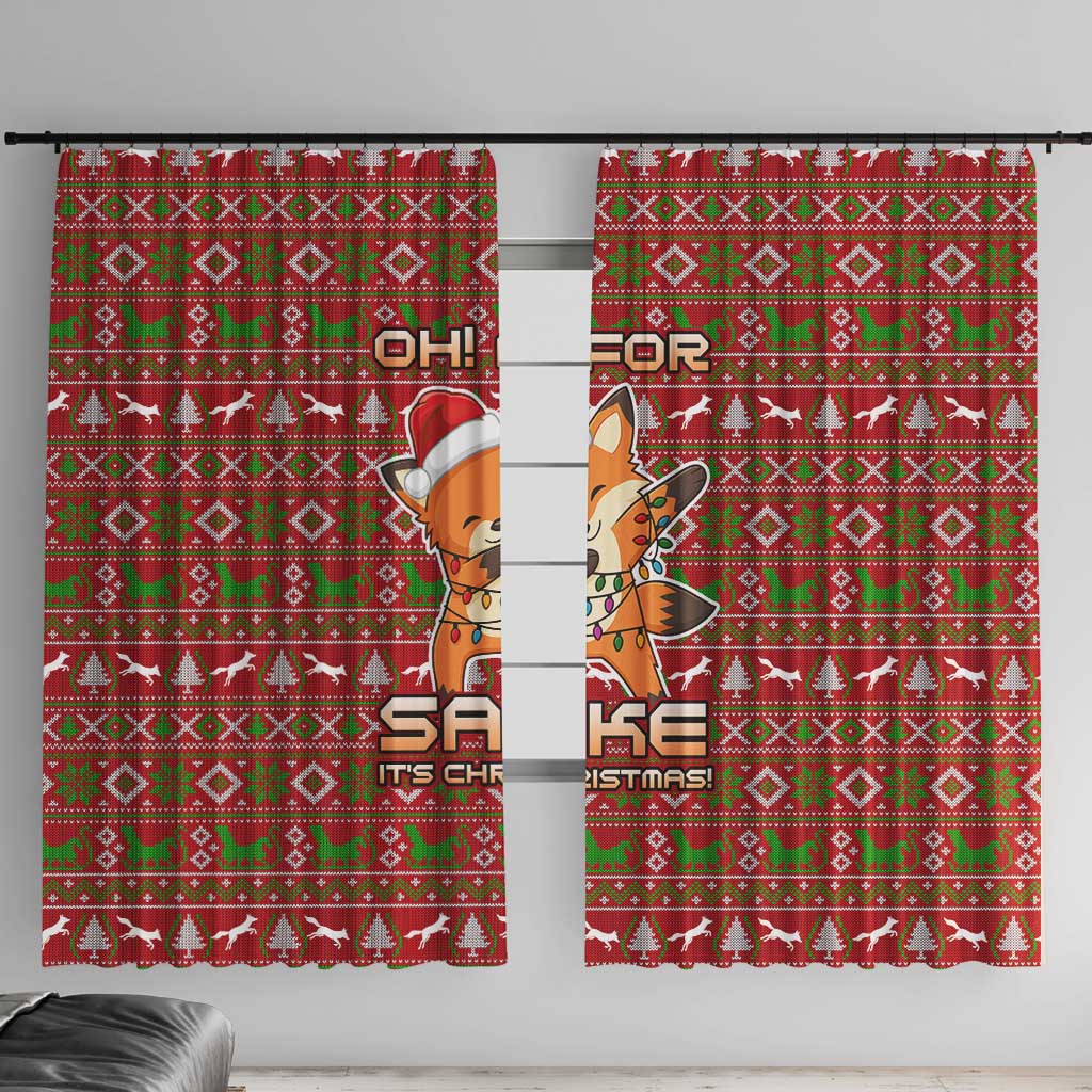 Oh For Fox Sake Christmas Window Curtain Xmas Holiday Patterns - Wonder Print Shop