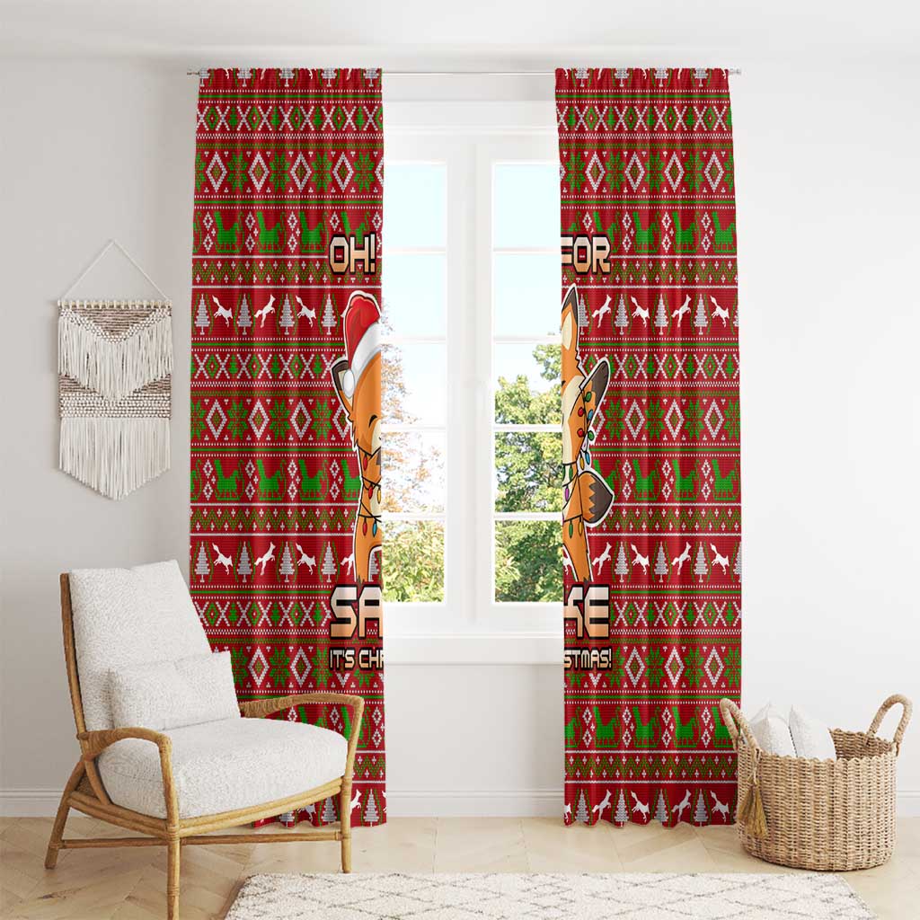 Oh For Fox Sake Christmas Window Curtain Xmas Holiday Patterns - Wonder Print Shop