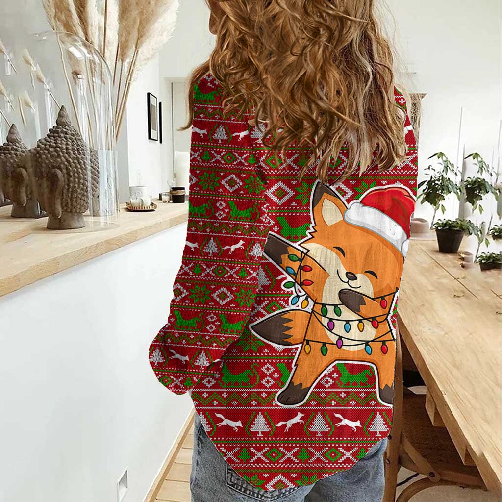 Oh For Fox Sake Christmas Women Casual Shirt Xmas Holiday Patterns - Wonder Print Shop