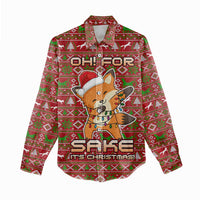Oh For Fox Sake Christmas Women Casual Shirt Xmas Holiday Patterns - Wonder Print Shop