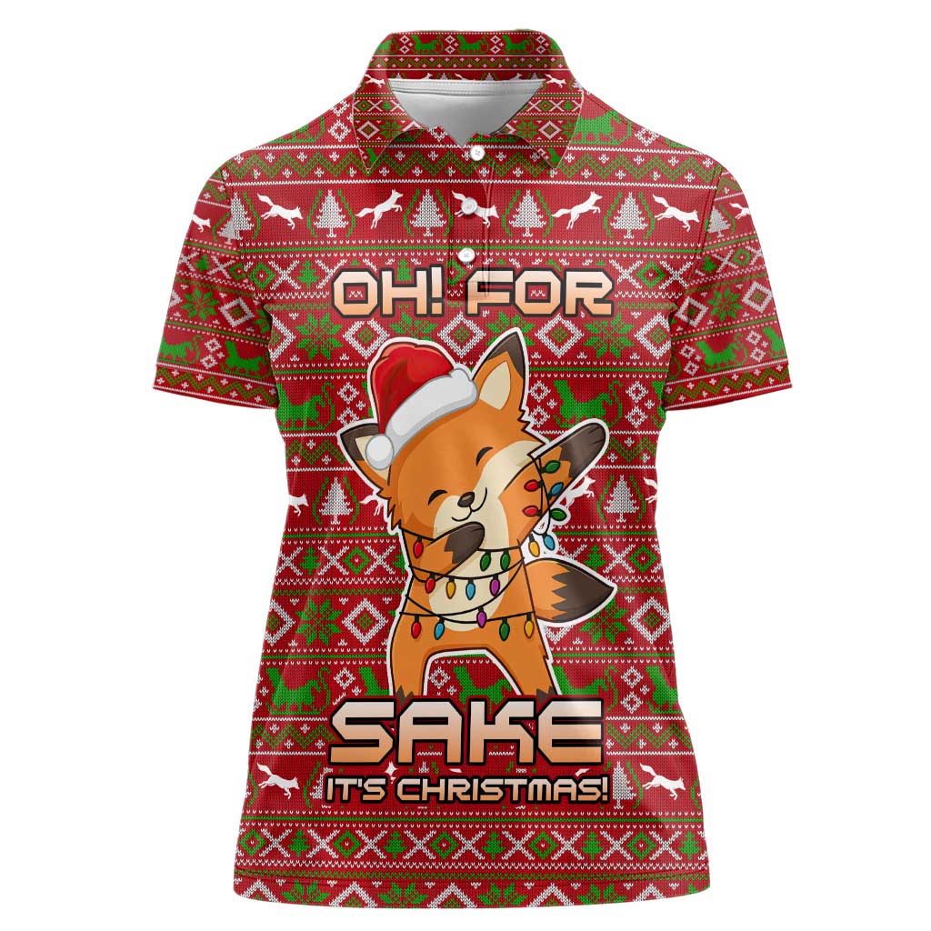 Oh For Fox Sake Christmas Women Polo Shirt Xmas Holiday Patterns - Wonder Print Shop