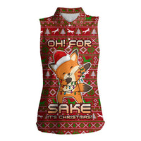 Oh For Fox Sake Christmas Women Sleeveless Polo Shirt Xmas Holiday Patterns - Wonder Print Shop