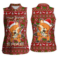 Oh For Fox Sake Christmas Women Sleeveless Polo Shirt Xmas Holiday Patterns - Wonder Print Shop