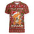 Oh For Fox Sake Christmas Women V-Neck T-Shirt Xmas Holiday Patterns - Wonder Print Shop