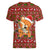 Oh For Fox Sake Christmas Women V-Neck T-Shirt Xmas Holiday Patterns - Wonder Print Shop
