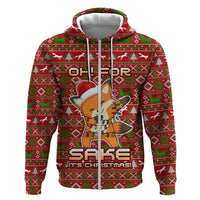 Oh For Fox Sake Christmas Zip Hoodie Xmas Holiday Patterns - Wonder Print Shop