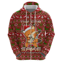 Oh For Fox Sake Christmas Zip Hoodie Xmas Holiday Patterns - Wonder Print Shop