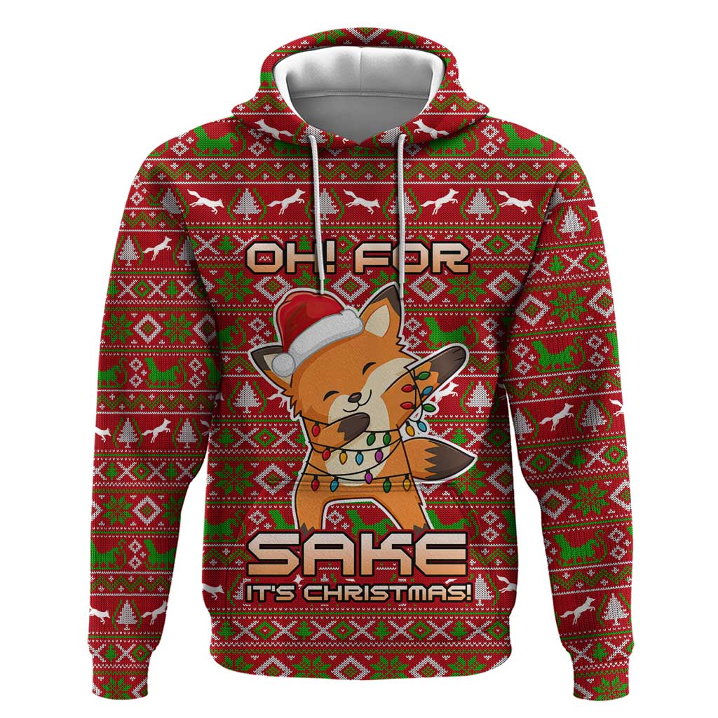Oh For Fox Sake Christmas Zip Hoodie Xmas Holiday Patterns - Wonder Print Shop
