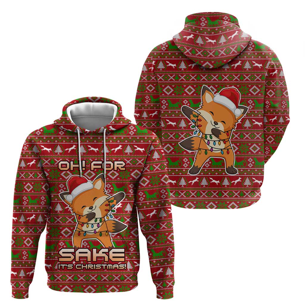 Oh For Fox Sake Christmas Zip Hoodie Xmas Holiday Patterns - Wonder Print Shop