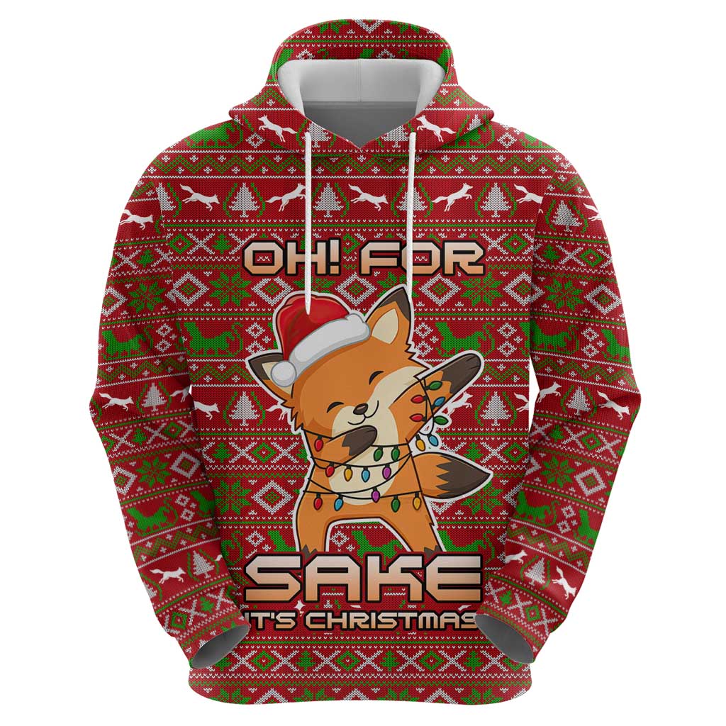 Oh For Fox Sake Christmas Zip Hoodie Xmas Holiday Patterns - Wonder Print Shop