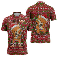 Oh For Fox Sake Christmas Zipper Polo Shirt Xmas Holiday Patterns - Wonder Print Shop