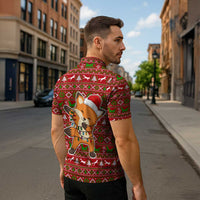 Oh For Fox Sake Christmas Zipper Polo Shirt Xmas Holiday Patterns - Wonder Print Shop