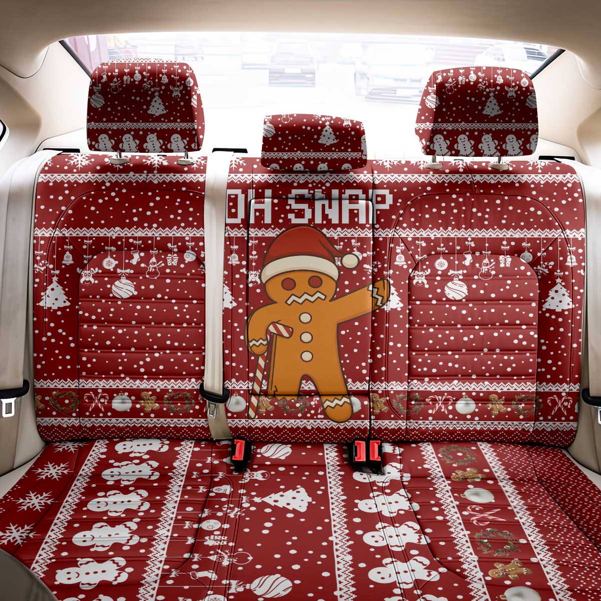 Oh Snap Christmas Back Car Seat Cover Xmas Holiday Patterns - Wonder Print Shop