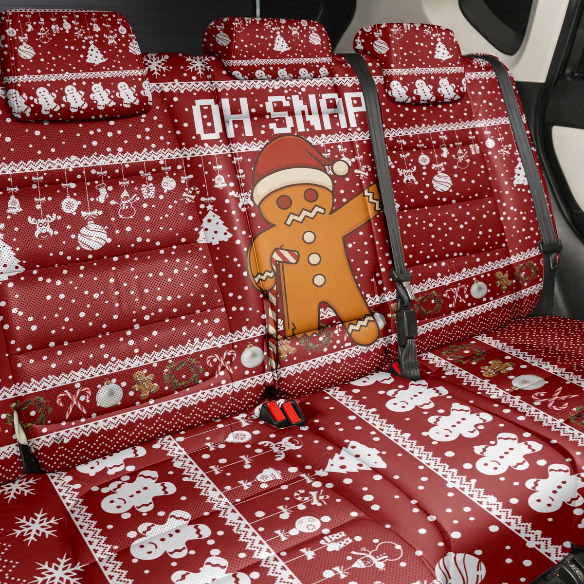Oh Snap Christmas Back Car Seat Cover Xmas Holiday Patterns - Wonder Print Shop