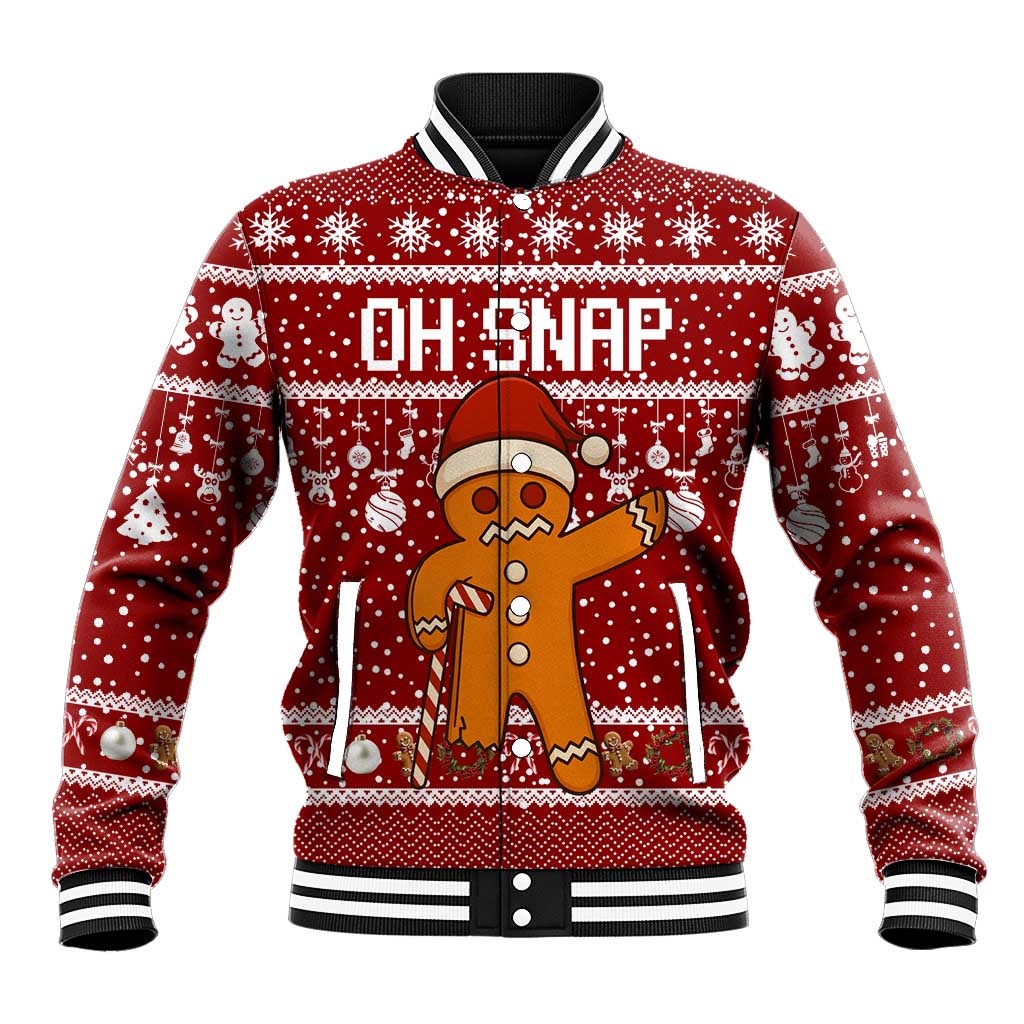 Oh Snap Christmas Baseball Jacket Xmas Holiday Patterns - Wonder Print Shop