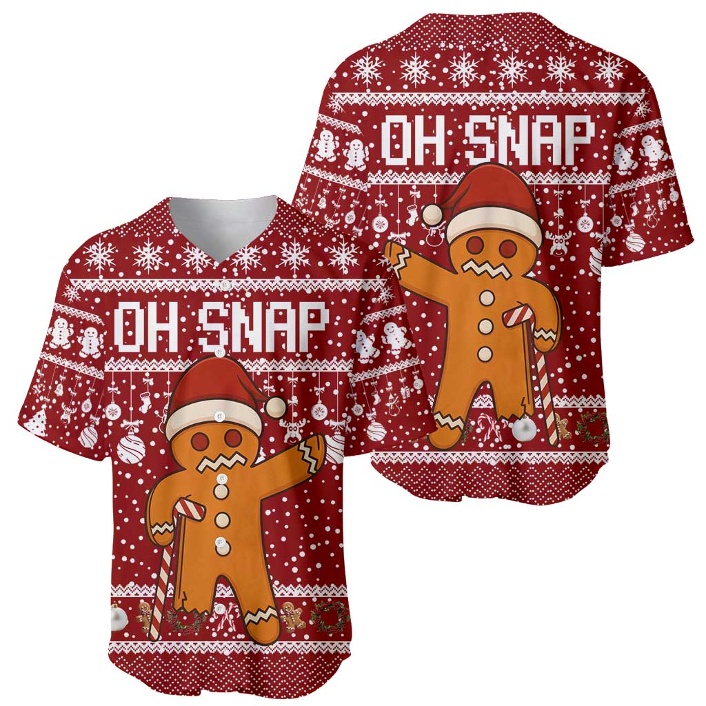 Oh Snap Christmas Baseball Jersey Xmas Holiday Patterns - Wonder Print Shop
