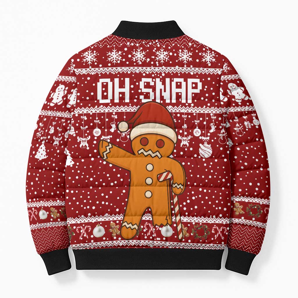 Oh Snap Christmas Bomber Puffer Jacket Xmas Holiday Patterns - Wonder Print Shop