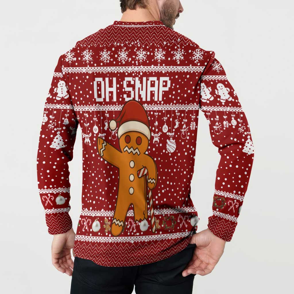 Oh Snap Christmas Button Sweatshirt Xmas Holiday Patterns - Wonder Print Shop