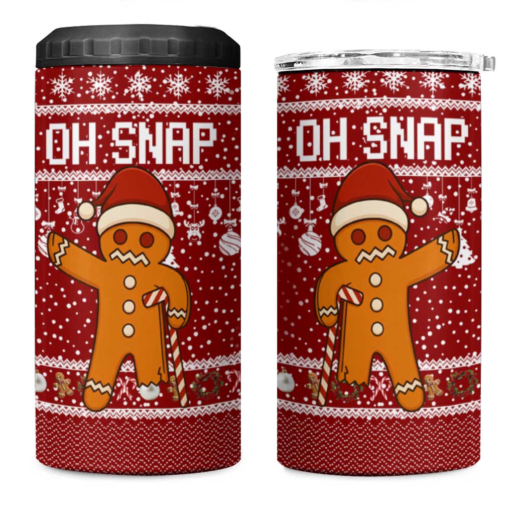 Oh Snap Christmas 4 in 1 Can Cooler Tumbler Xmas Holiday Patterns - Wonder Print Shop