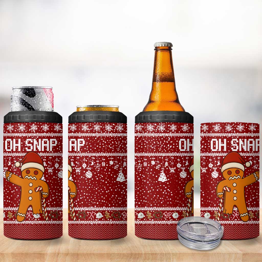Oh Snap Christmas 4 in 1 Can Cooler Tumbler Xmas Holiday Patterns - Wonder Print Shop