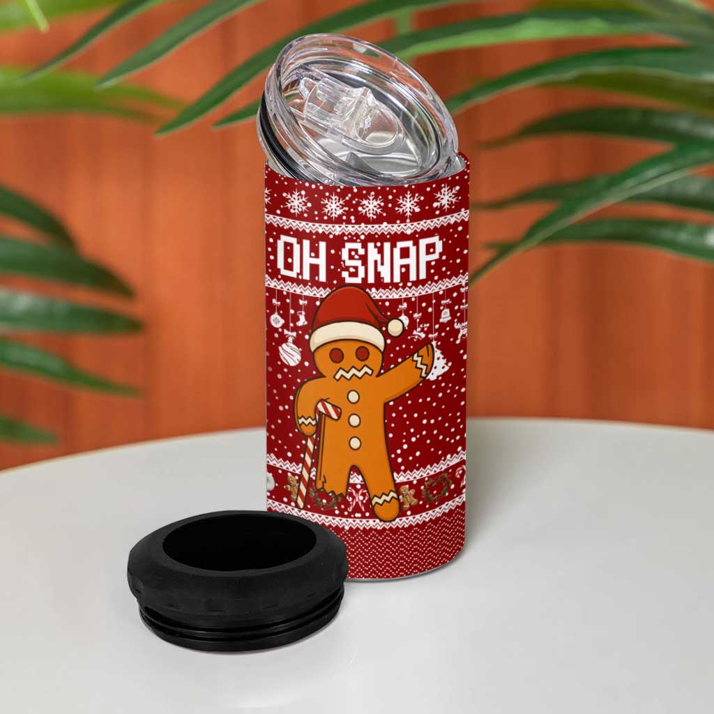 Oh Snap Christmas 4 in 1 Can Cooler Tumbler Xmas Holiday Patterns - Wonder Print Shop