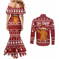 Oh Snap Christmas Couples Matching Mermaid Dress and Long Sleeve Button Shirt Xmas Holiday Patterns - Wonder Print Shop