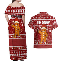 Oh Snap Christmas Couples Matching Off Shoulder Maxi Dress and Hawaiian Shirt Xmas Holiday Patterns - Wonder Print Shop