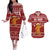 Oh Snap Christmas Couples Matching Off The Shoulder Long Sleeve Dress and Hawaiian Shirt Xmas Holiday Patterns - Wonder Print Shop