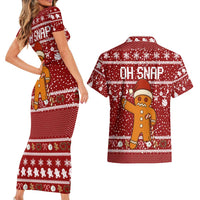 Oh Snap Christmas Couples Matching Short Sleeve Bodycon Dress and Hawaiian Shirt Xmas Holiday Patterns - Wonder Print Shop