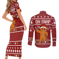 Oh Snap Christmas Couples Matching Short Sleeve Bodycon Dress and Long Sleeve Button Shirt Xmas Holiday Patterns - Wonder Print Shop