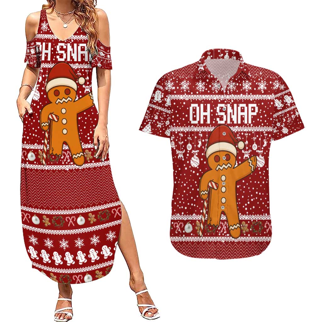 Oh Snap Christmas Couples Matching Summer Maxi Dress and Hawaiian Shirt Xmas Holiday Patterns - Wonder Print Shop