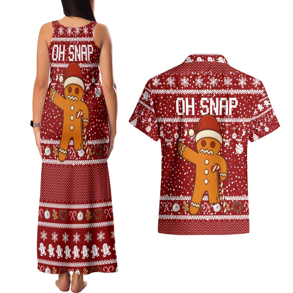 Oh Snap Christmas Couples Matching Tank Maxi Dress and Hawaiian Shirt Xmas Holiday Patterns - Wonder Print Shop