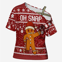 Oh Snap Christmas Cross Shoulder Shirt Xmas Holiday Patterns - Wonder Print Shop