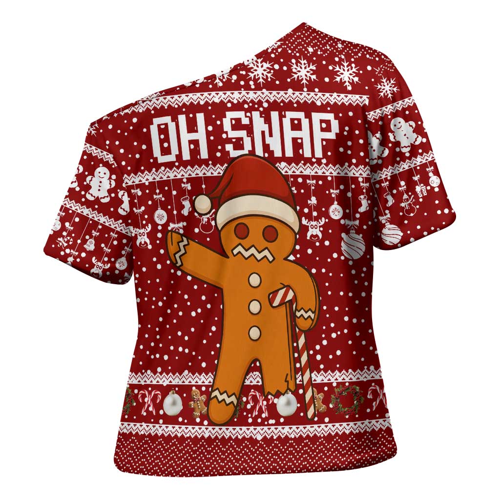 Oh Snap Christmas Cross Shoulder Shirt Xmas Holiday Patterns - Wonder Print Shop