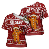 Oh Snap Christmas Cross Shoulder Shirt Xmas Holiday Patterns - Wonder Print Shop