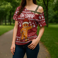 Oh Snap Christmas Cross Shoulder Shirt Xmas Holiday Patterns - Wonder Print Shop