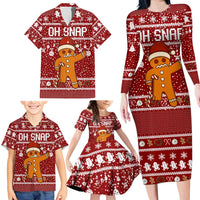 Oh Snap Christmas Family Matching Long Sleeve Bodycon Dress and Hawaiian Shirt Xmas Holiday Patterns - Wonder Print Shop