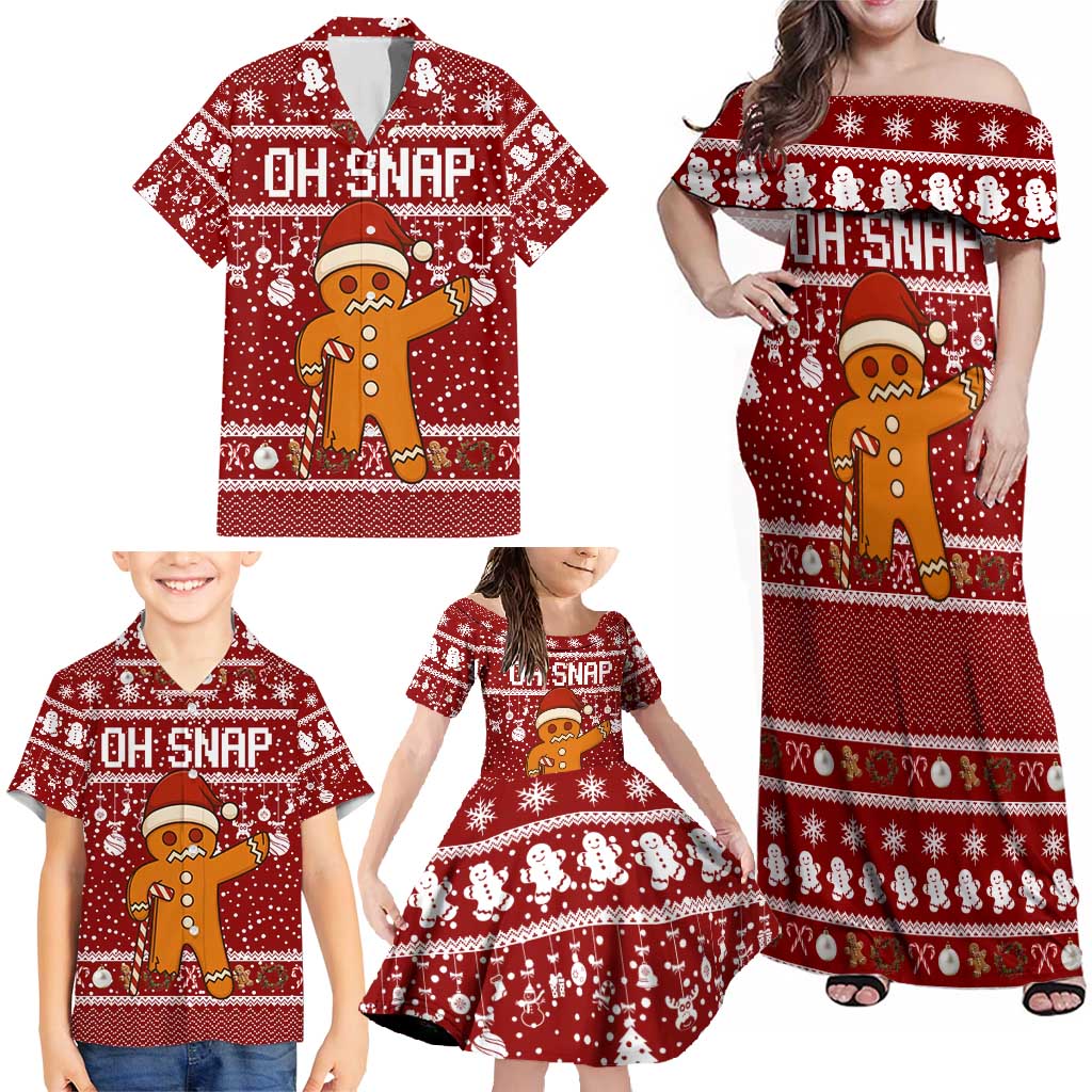Oh Snap Christmas Family Matching Off Shoulder Maxi Dress and Hawaiian Shirt Xmas Holiday Patterns - Wonder Print Shop
