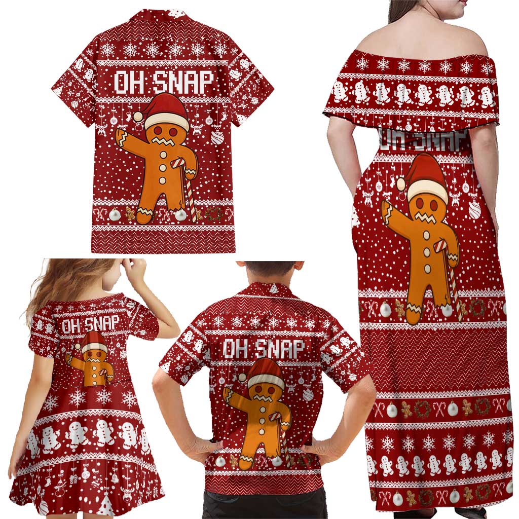 Oh Snap Christmas Family Matching Off Shoulder Maxi Dress and Hawaiian Shirt Xmas Holiday Patterns - Wonder Print Shop