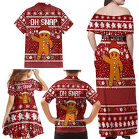 Oh Snap Christmas Family Matching Off Shoulder Maxi Dress and Hawaiian Shirt Xmas Holiday Patterns - Wonder Print Shop