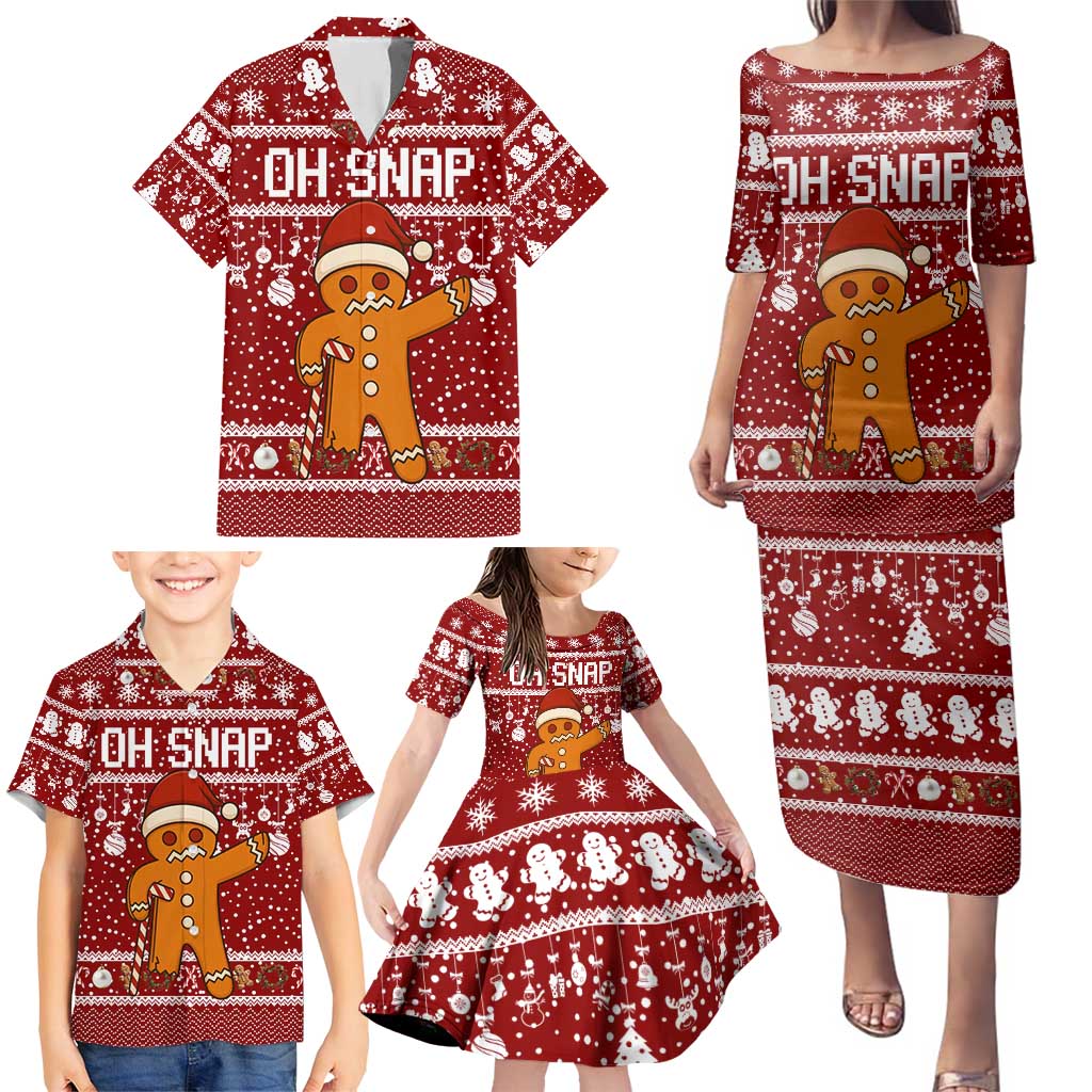 Oh Snap Christmas Family Matching Puletasi and Hawaiian Shirt Xmas Holiday Patterns - Wonder Print Shop