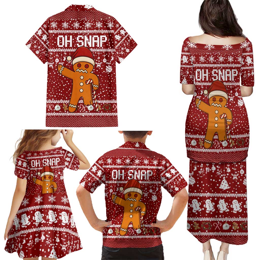 Oh Snap Christmas Family Matching Puletasi and Hawaiian Shirt Xmas Holiday Patterns - Wonder Print Shop