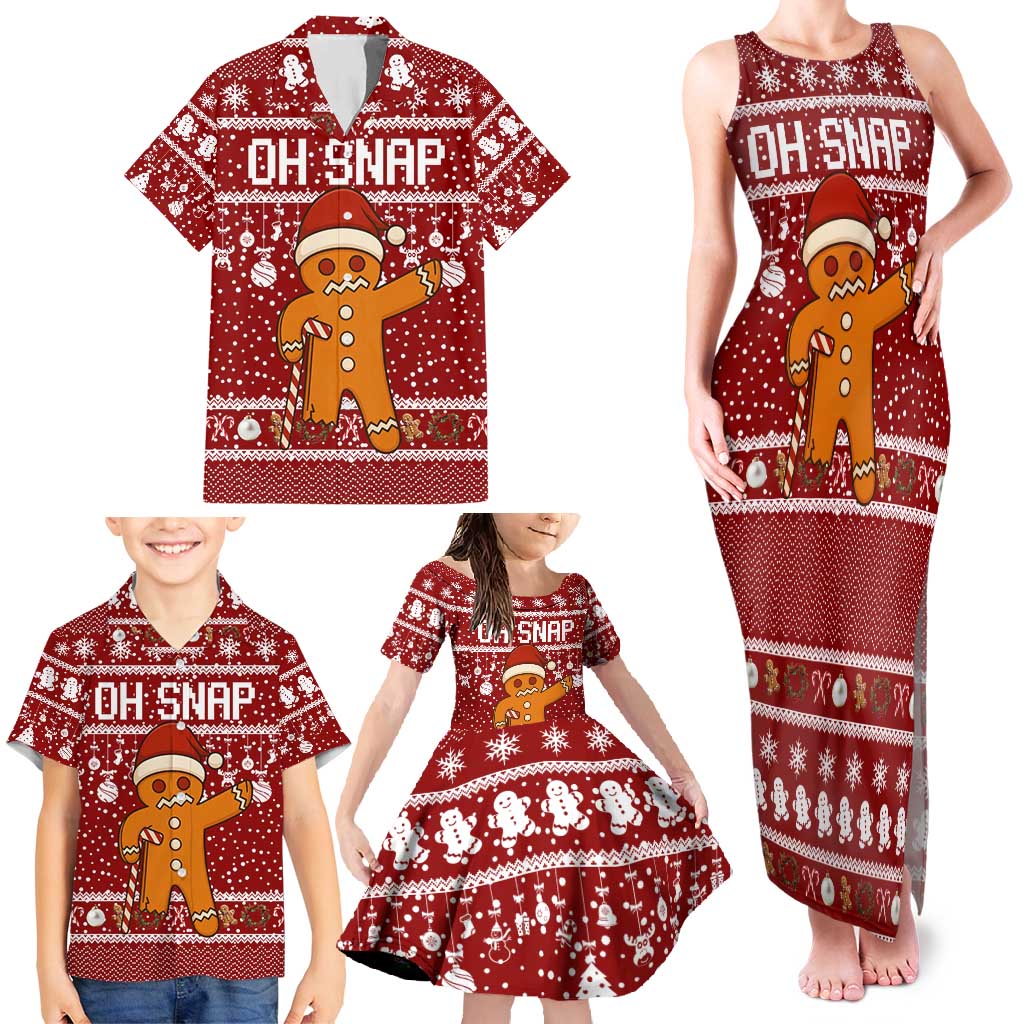 Oh Snap Christmas Family Matching Tank Maxi Dress and Hawaiian Shirt Xmas Holiday Patterns - Wonder Print Shop