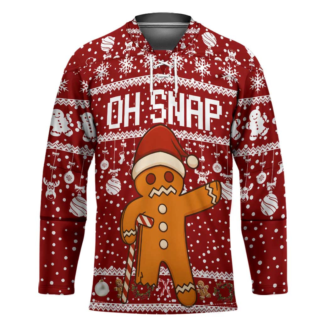 Oh Snap Christmas Hockey Jersey Xmas Holiday Patterns - Wonder Print Shop