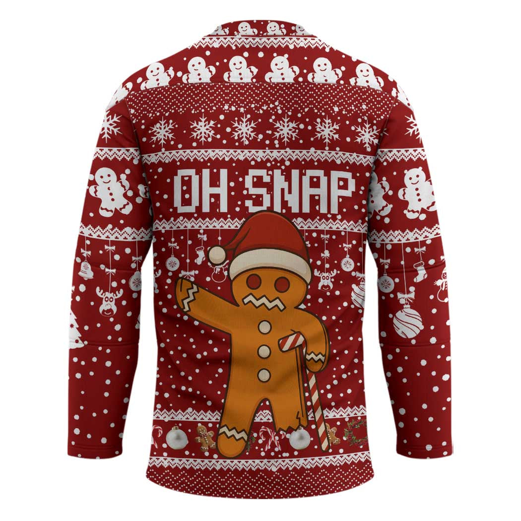 Oh Snap Christmas Hockey Jersey Xmas Holiday Patterns - Wonder Print Shop