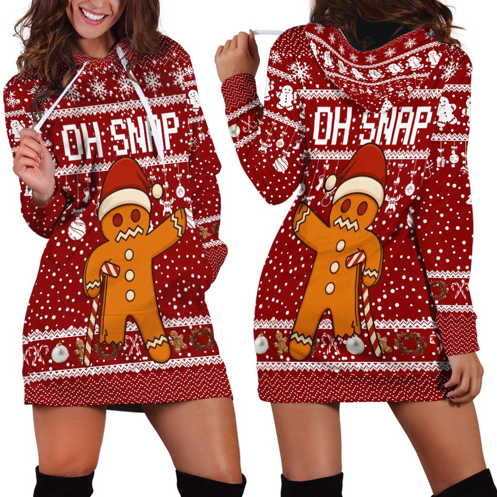 Oh Snap Christmas Hoodie Dress Xmas Holiday Patterns - Wonder Print Shop