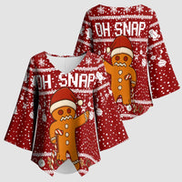 Oh Snap Christmas Kimono Sleeve Blouse Xmas Holiday Patterns - Wonder Print Shop