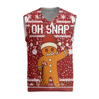 Oh Snap Christmas Knitted V-Neck Vest Xmas Holiday Patterns - Wonder Print Shop