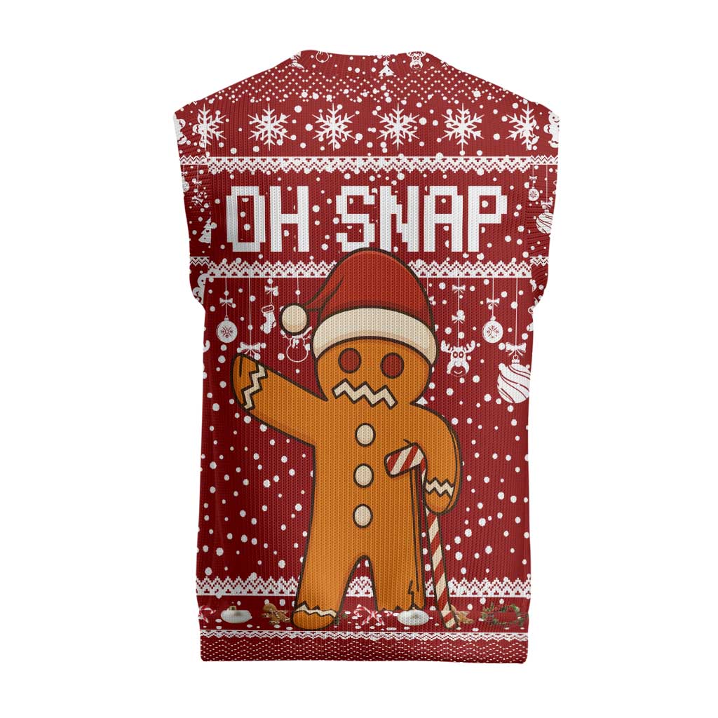 Oh Snap Christmas Knitted V-Neck Vest Xmas Holiday Patterns - Wonder Print Shop